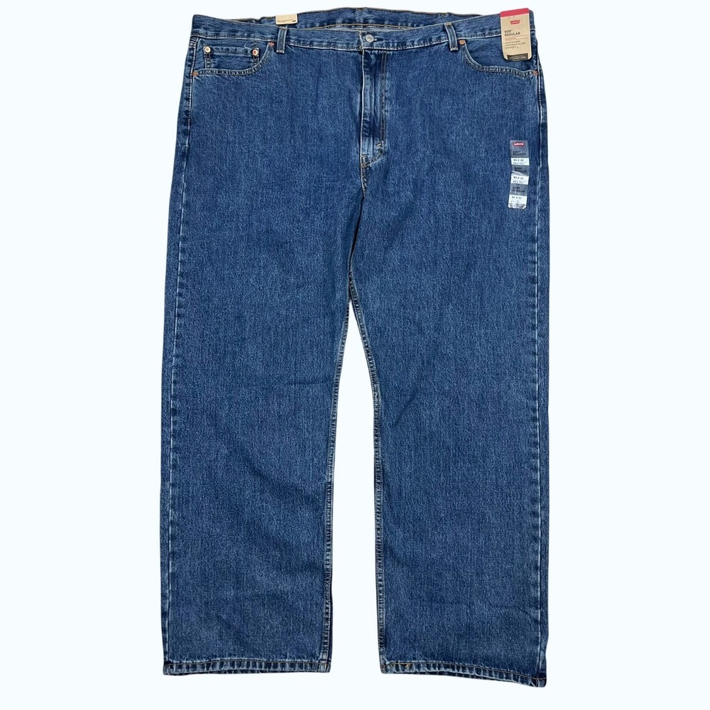 NEW Levi's 505 Regular Fit Jeans Mens‎ 50x32 Blue Medium Wash Denim Big & Tall - Picture 2 of 6